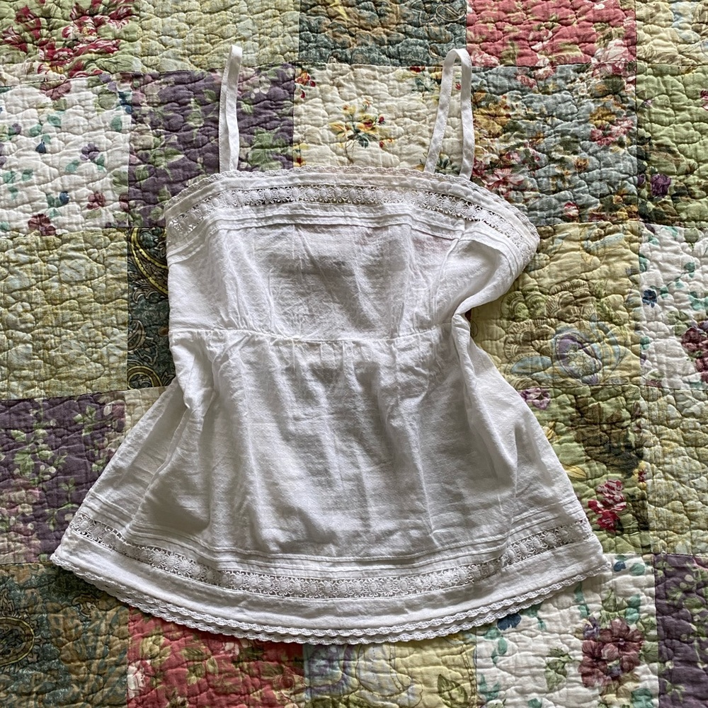 Ann Taylor sweet white top with straps